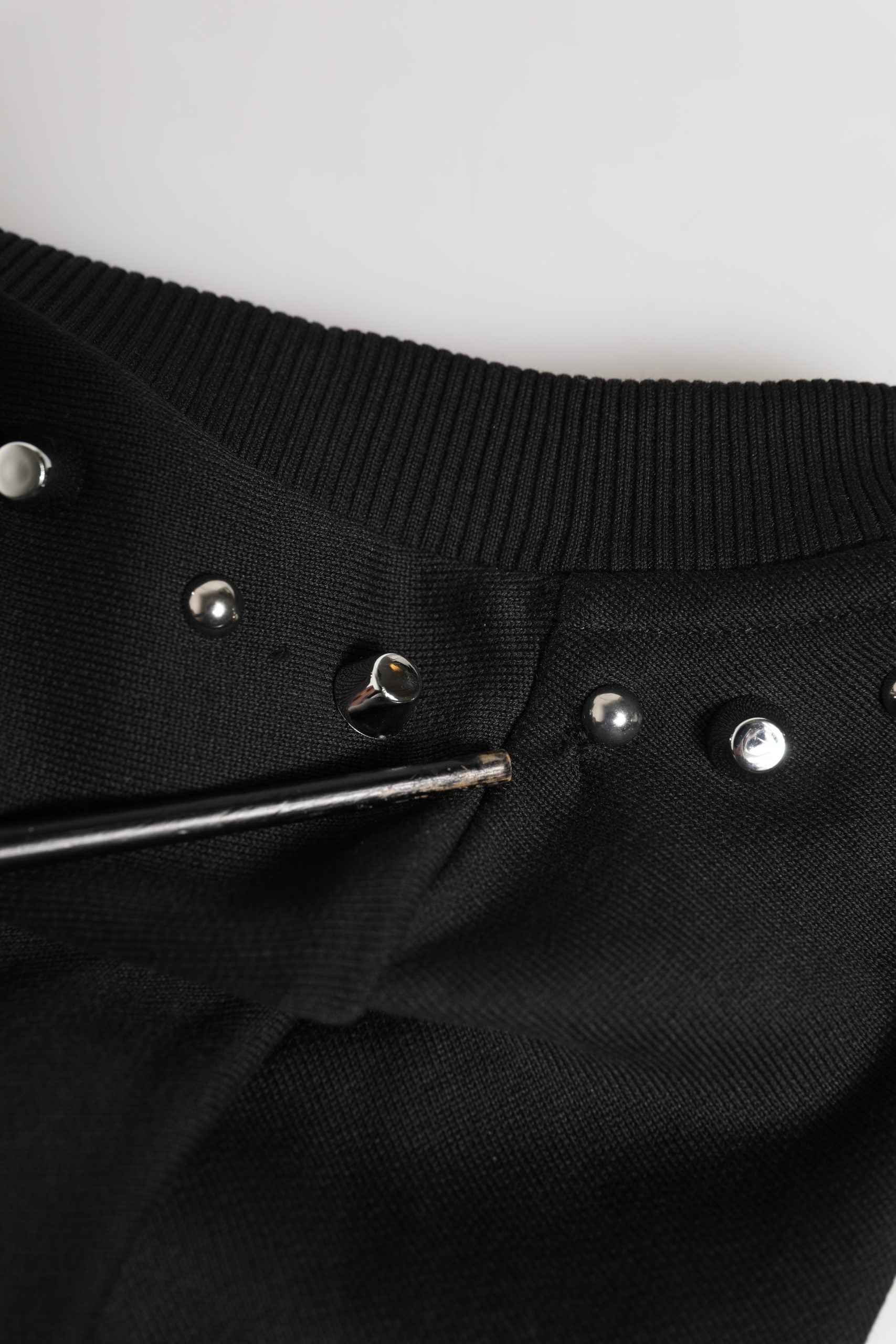 Black Embellished Cotton Sweatshirt Sweater