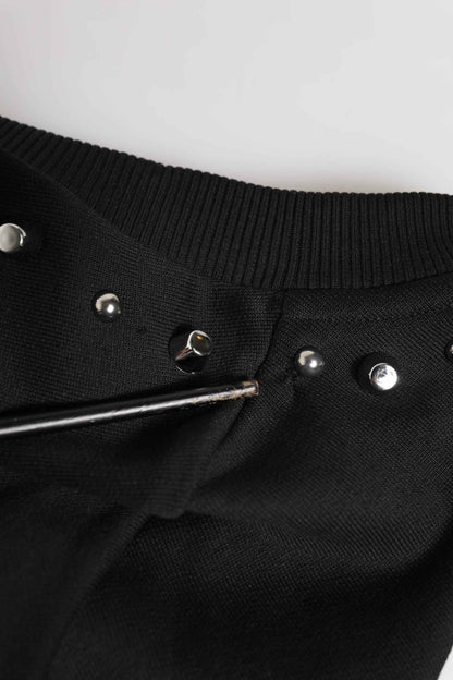 Black Embellished Cotton Sweatshirt Sweater