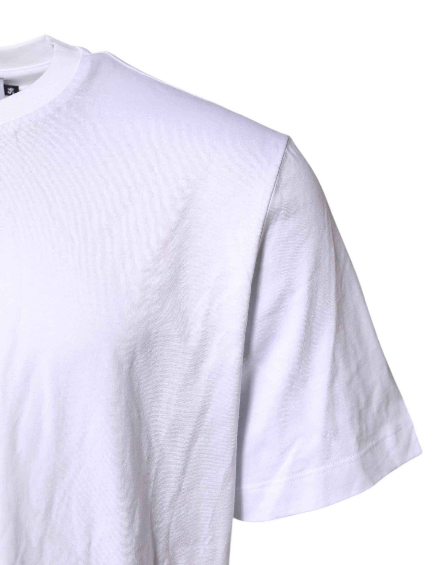 White Cotton DG Logo Embroidery Men T-shirt