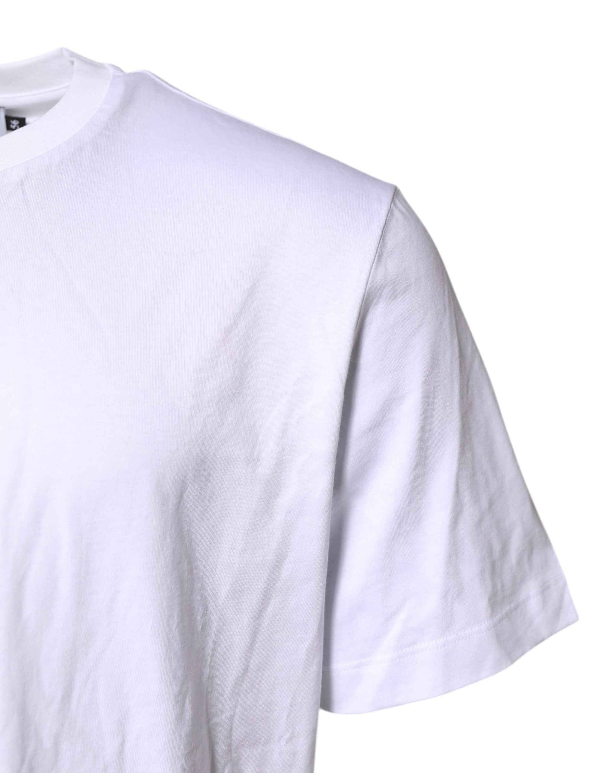 White Cotton DG Logo Embroidery Men T-shirt