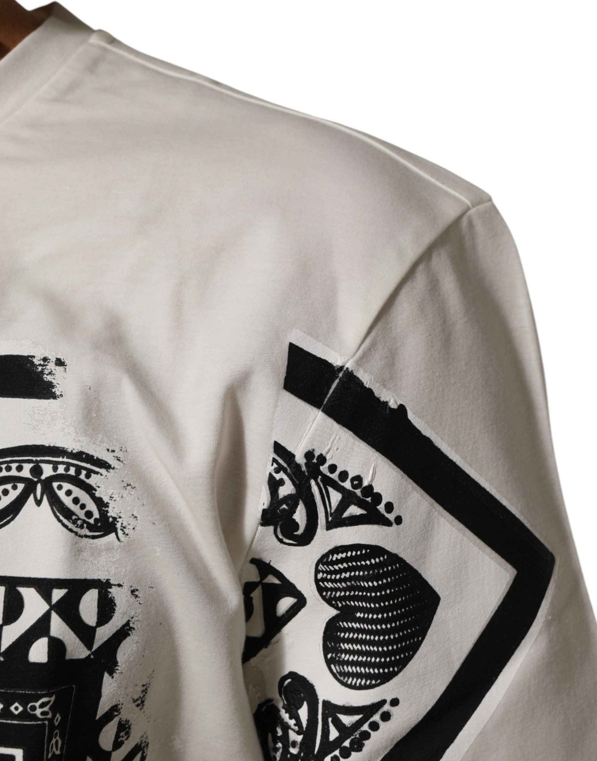 White Cotton Bandana Print CrewNeck T-shirt