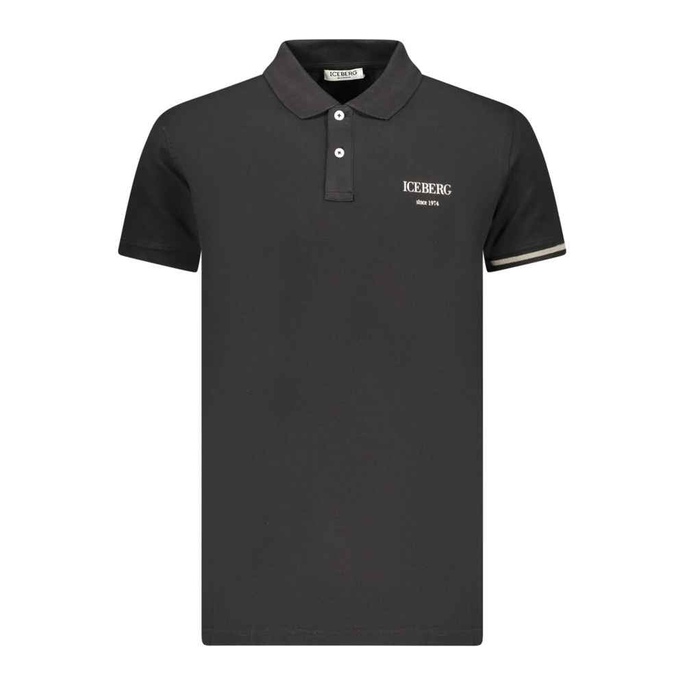 Black Cotton Men Polo Shirt