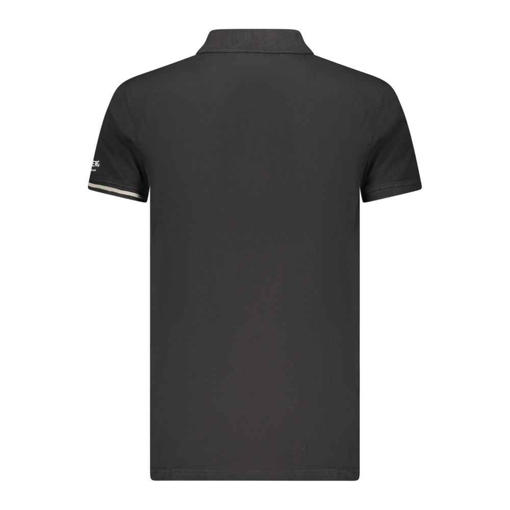 Black Cotton Men Polo Shirt