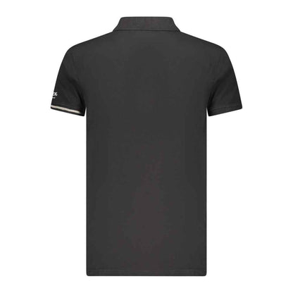 Black Cotton Men Polo Shirt