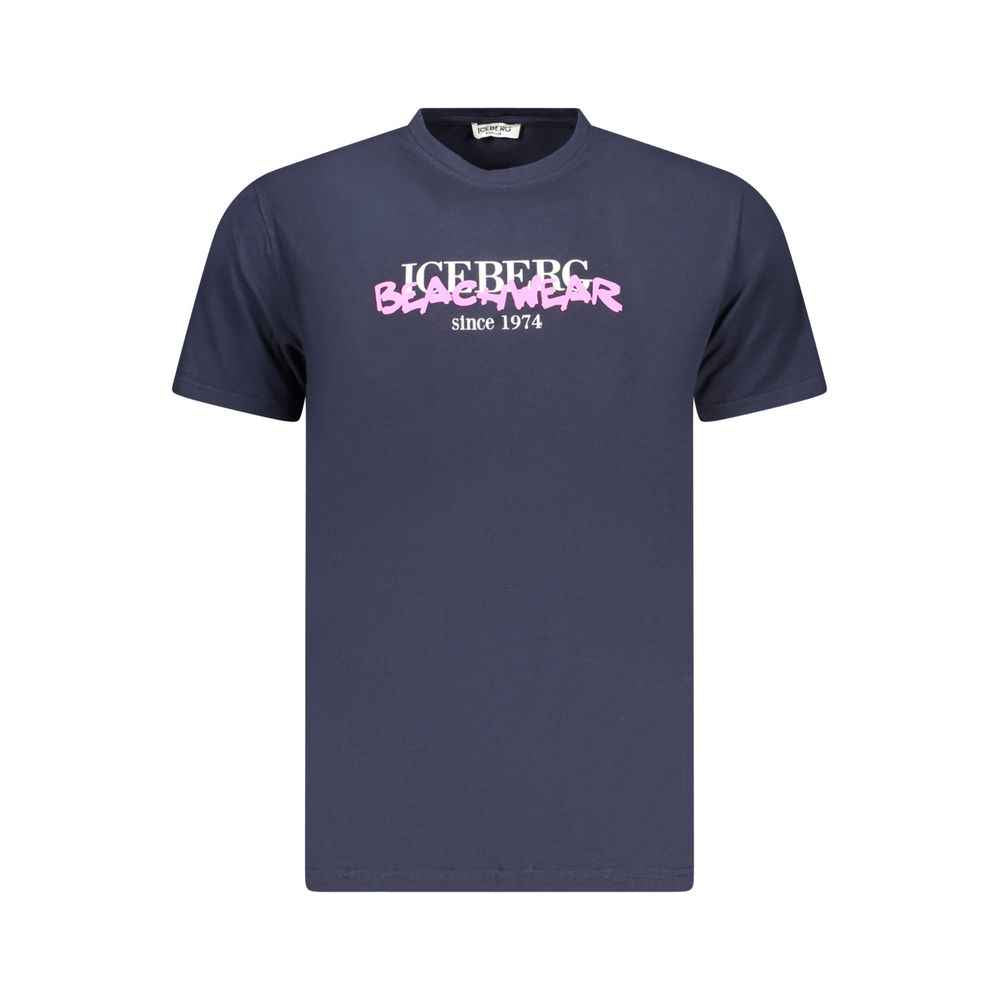 Neon Blue Cotton Mens T-Shirt