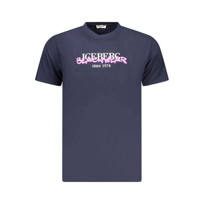 Neon Blue Cotton Mens T-Shirt