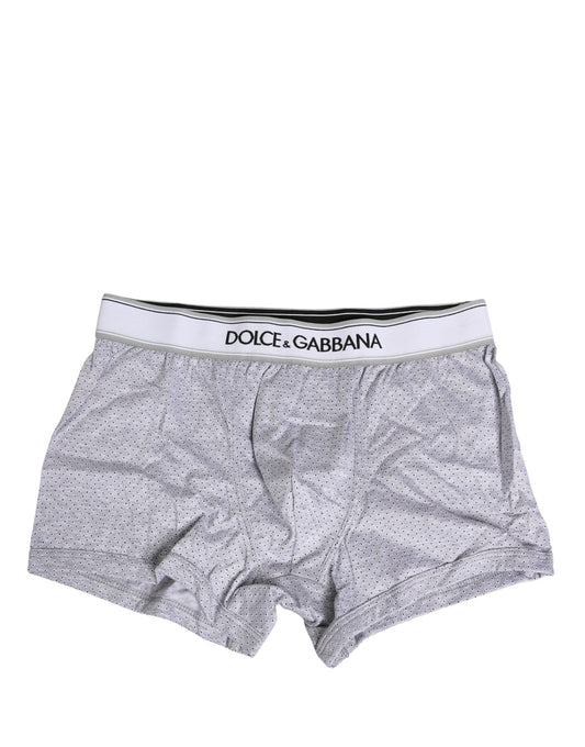 Gray Logo Cotton Men Regular Boxer Underwear