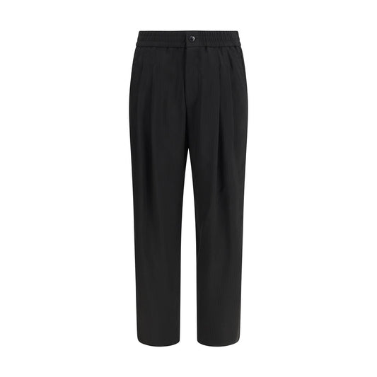 Black Viscose Casual Pants
