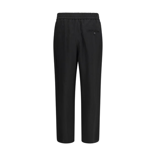 Black Viscose Casual Pants