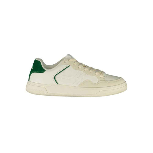 White Polyester Athletic Sneakers