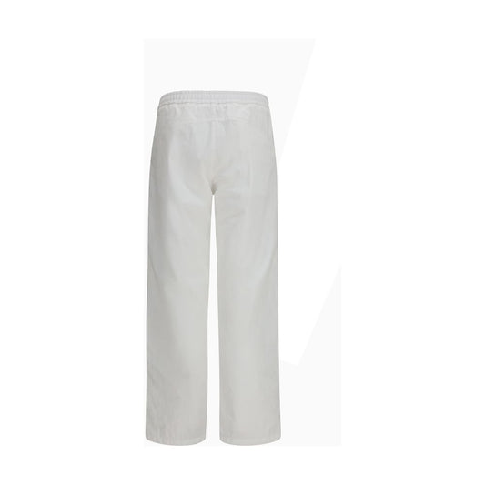 White Cotton Casual Pants