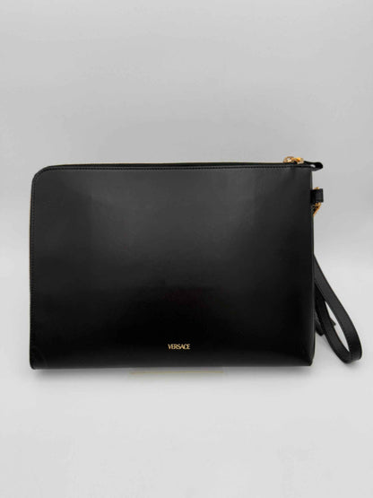 VERSACE LA MEDUSA Signature Leather Clutch
