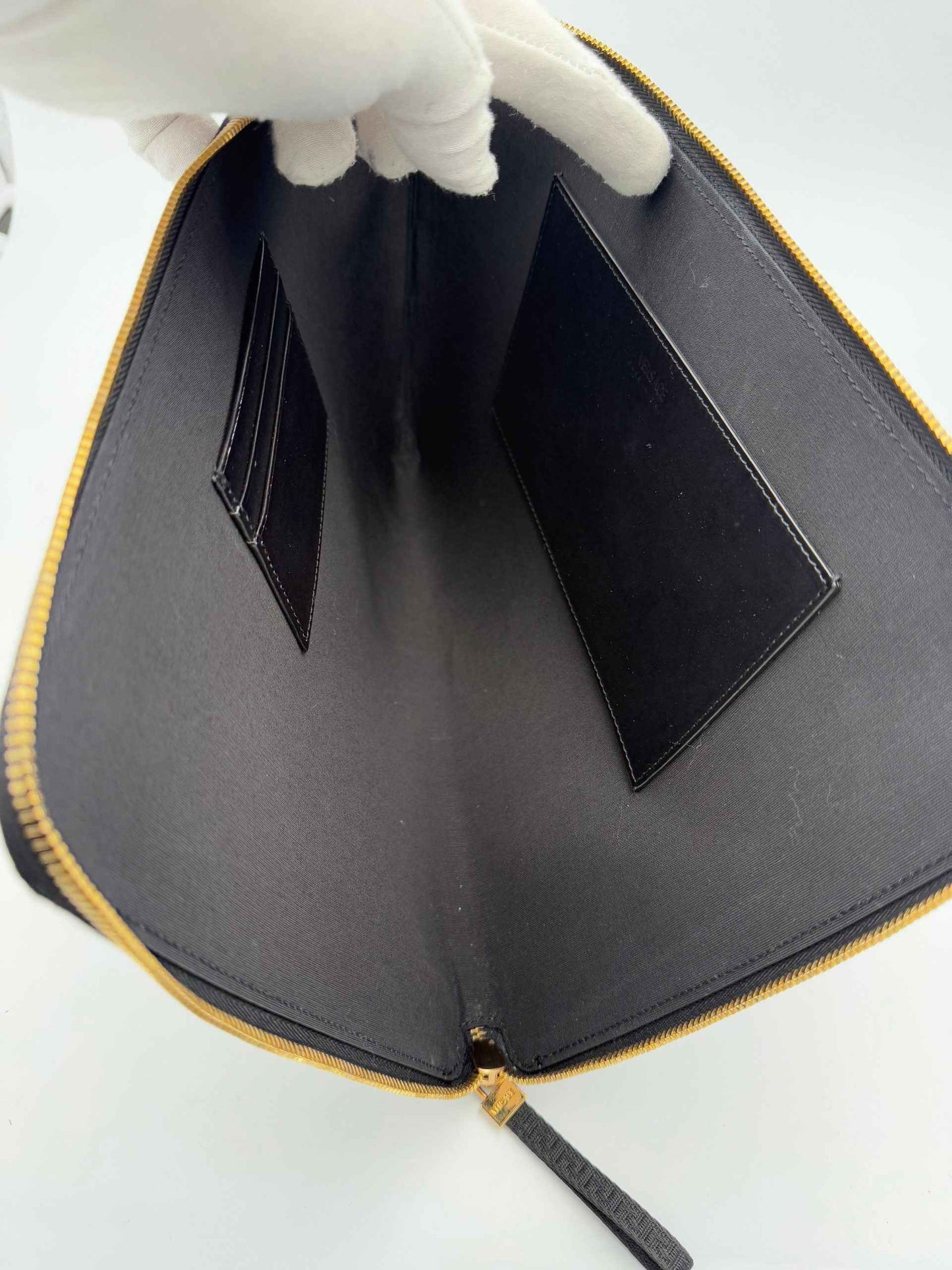 VERSACE LA MEDUSA Signature Leather Clutch