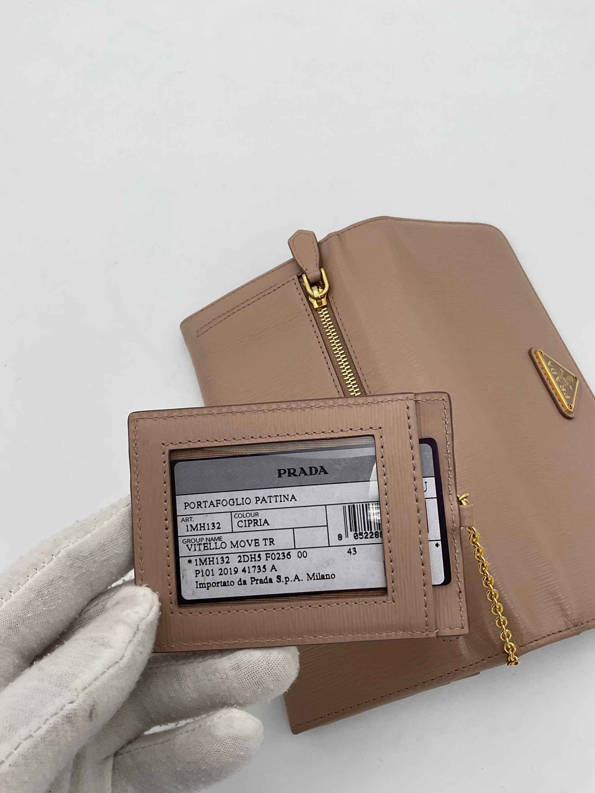 PRADA Powder Saffiano with Card Holder Wallet