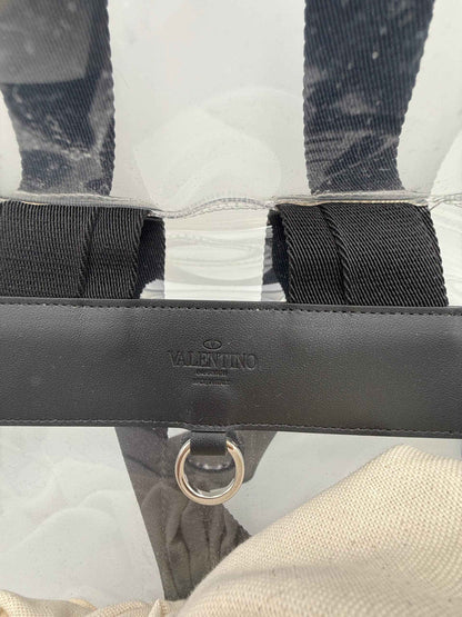 VALENTINO GARAVANI Leather and Transparent Plastic Backpack