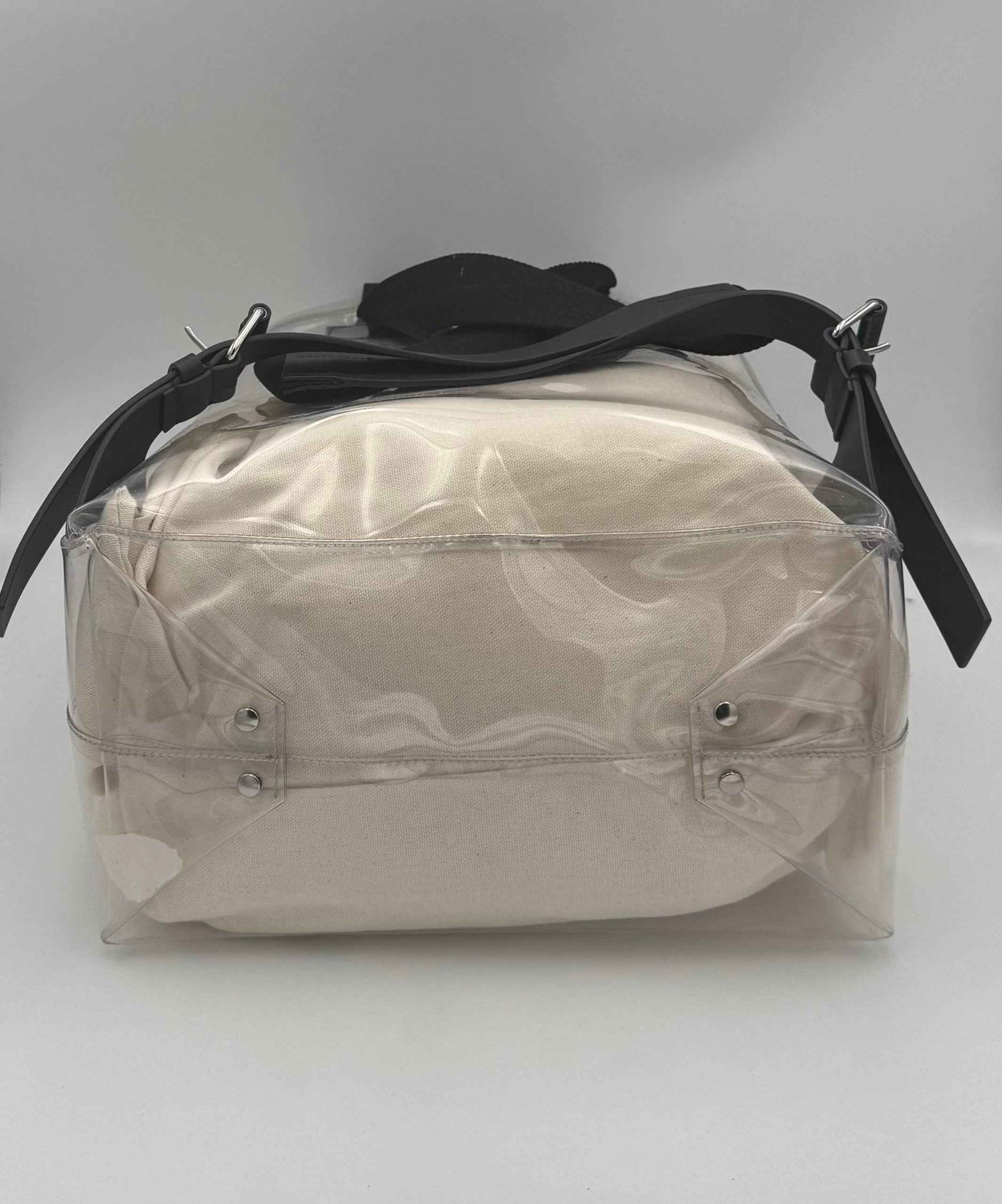VALENTINO GARAVANI Leather and Transparent Plastic Backpack