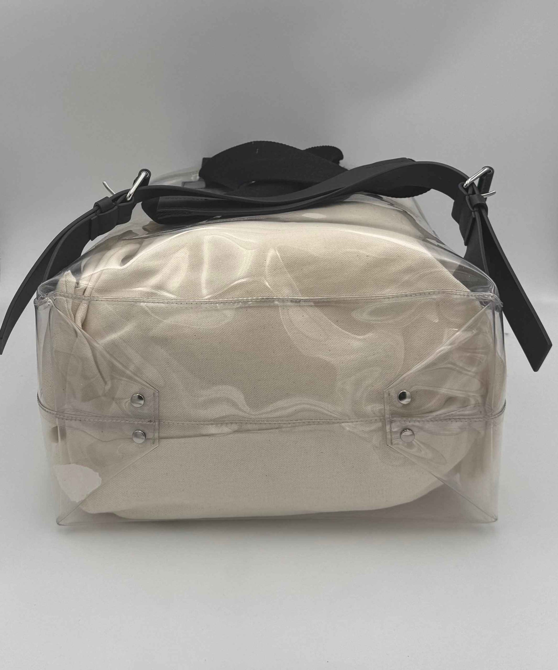 VALENTINO GARAVANI Leather and Transparent Plastic Backpack