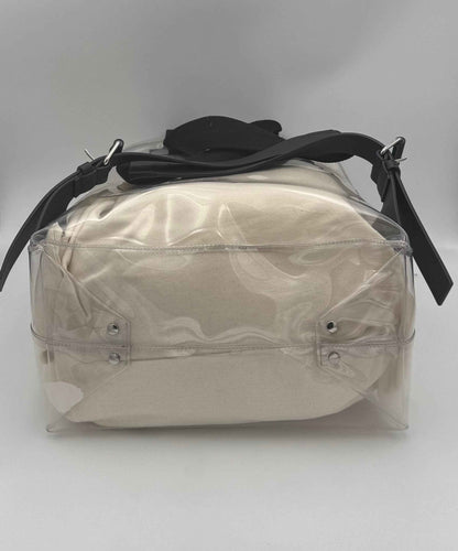 VALENTINO GARAVANI Leather and Transparent Plastic Backpack