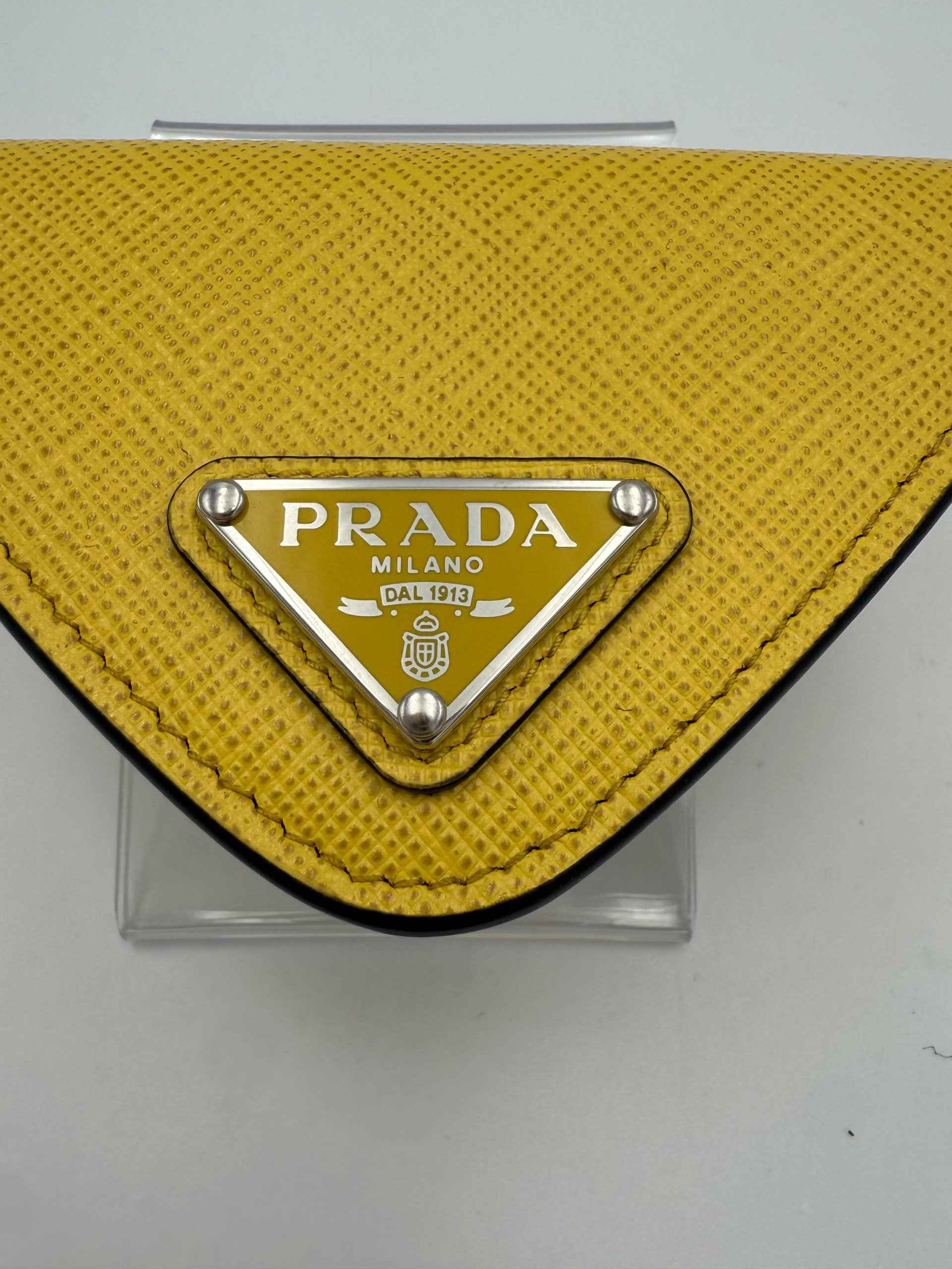PRADA Saffiano Yellow Coin Purse