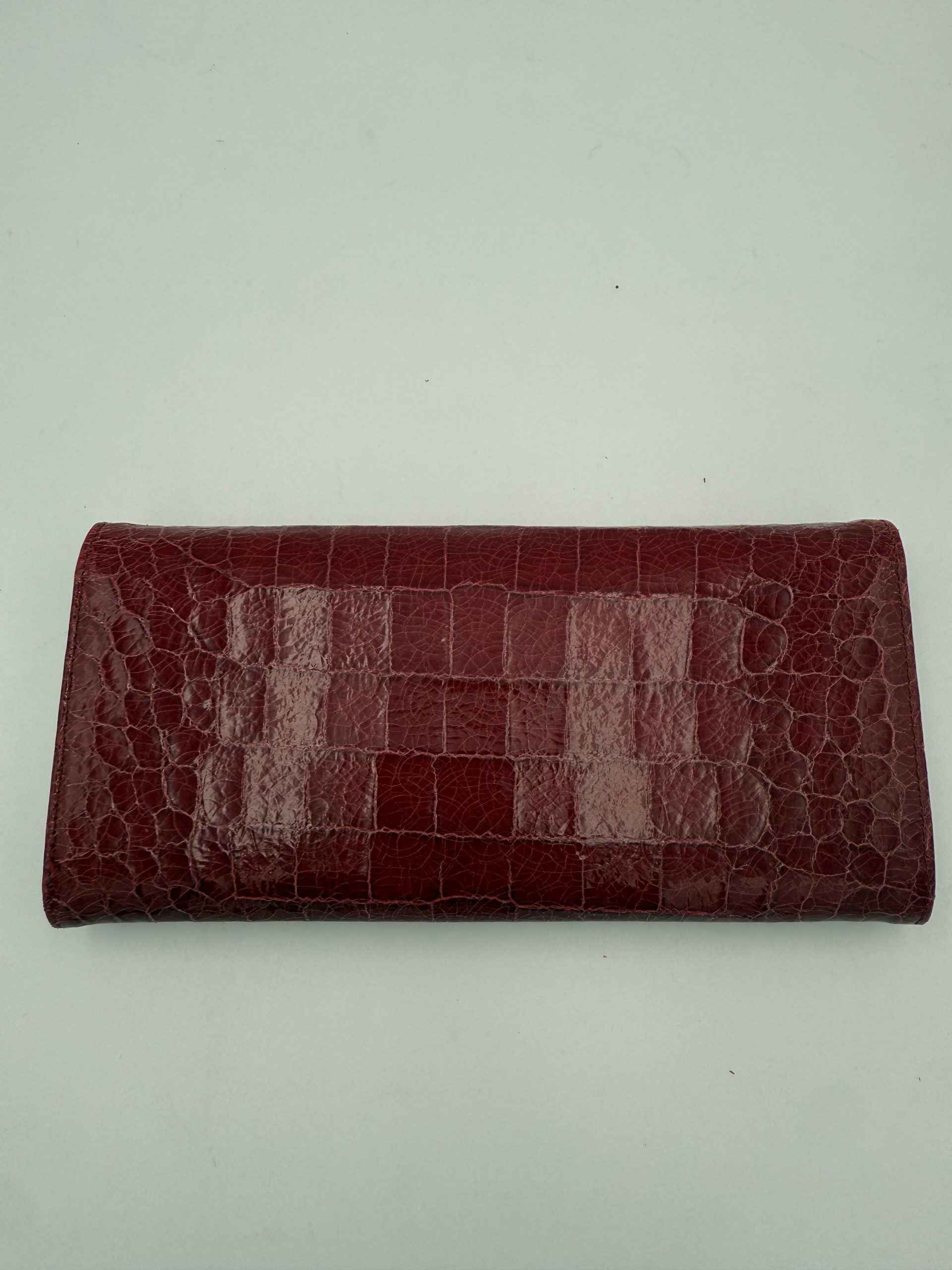 MIU MIU Rosso Crocodile Print Leather Wallet