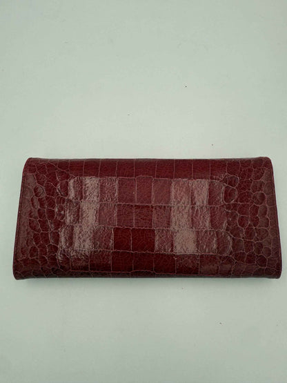 MIU MIU Rosso Crocodile Print Leather Wallet