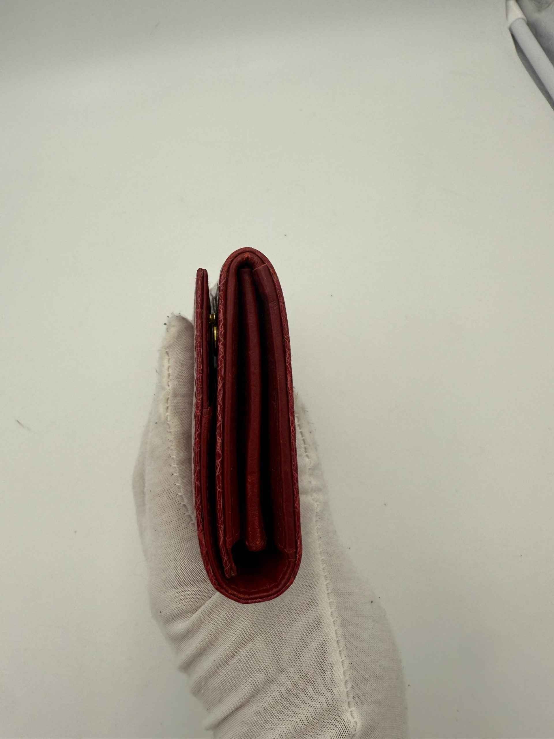 MIU MIU Rosso Crocodile Print Leather Wallet