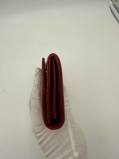 MIU MIU Rosso Crocodile Print Leather Wallet