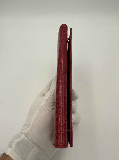 MIU MIU Rosso Crocodile Print Leather Wallet