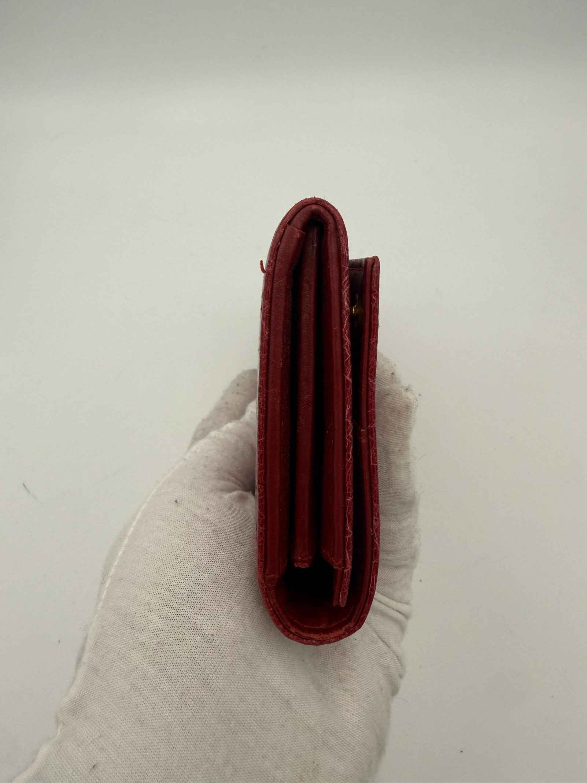 MIU MIU Rosso Crocodile Print Leather Wallet