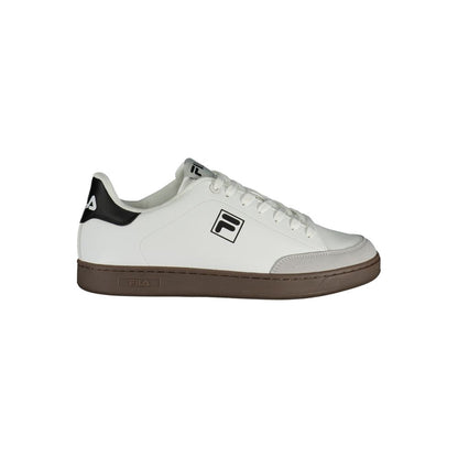 White Polyester Athletic Sneakers