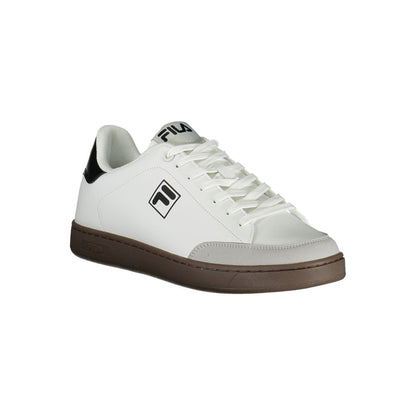 White Polyester Athletic Sneakers