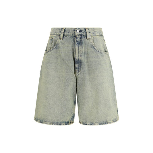 Blue Cotton Bermuda Shorts