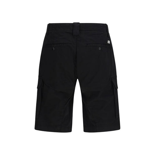 Black Cotton Bermuda Shorts