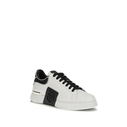 White Calf Leather Bos Taurus Low Top Sneakers