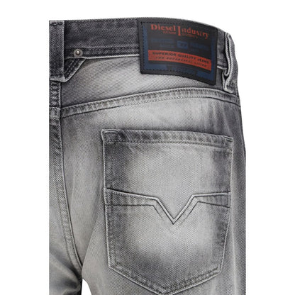 Gray Cotton Bootcut Jeans