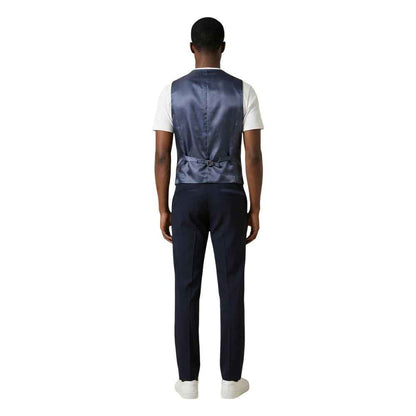 Blue Polyester Three-Piece Suit