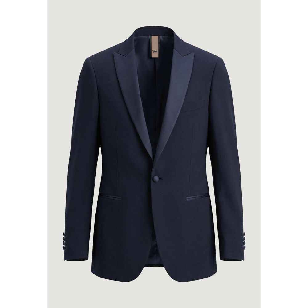 Blue Polyester Three-Piece Suit