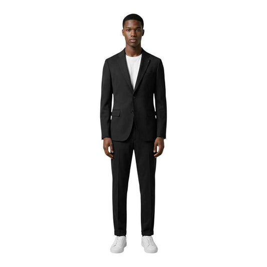 Black Cotton Two-Piece Suit