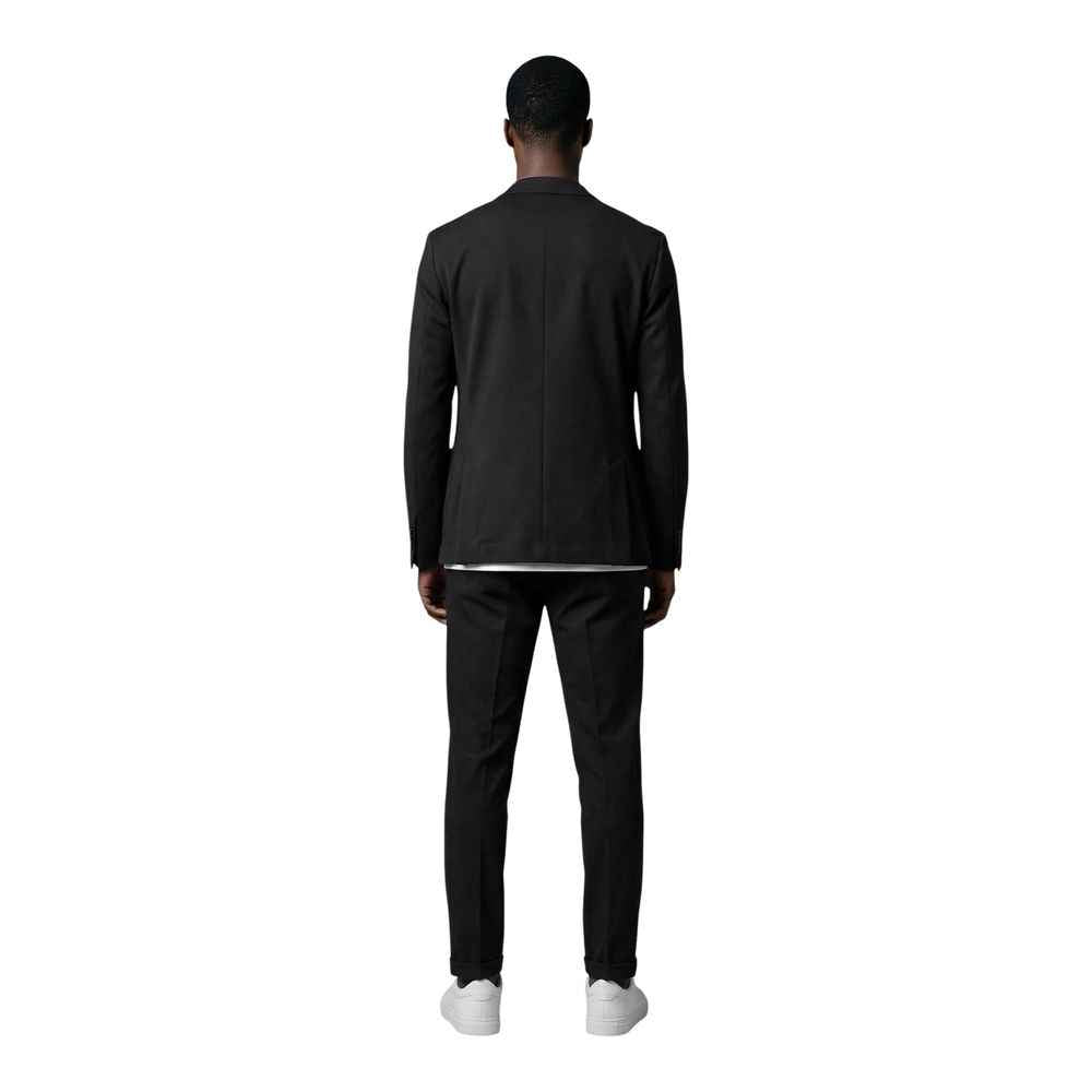 Black Cotton Two-Piece Suit