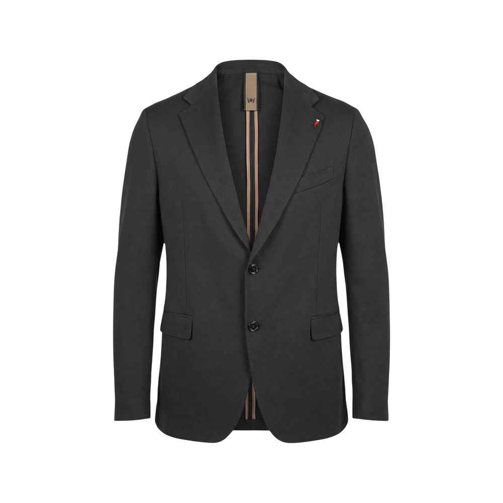 Black Cotton Two-Piece Suit