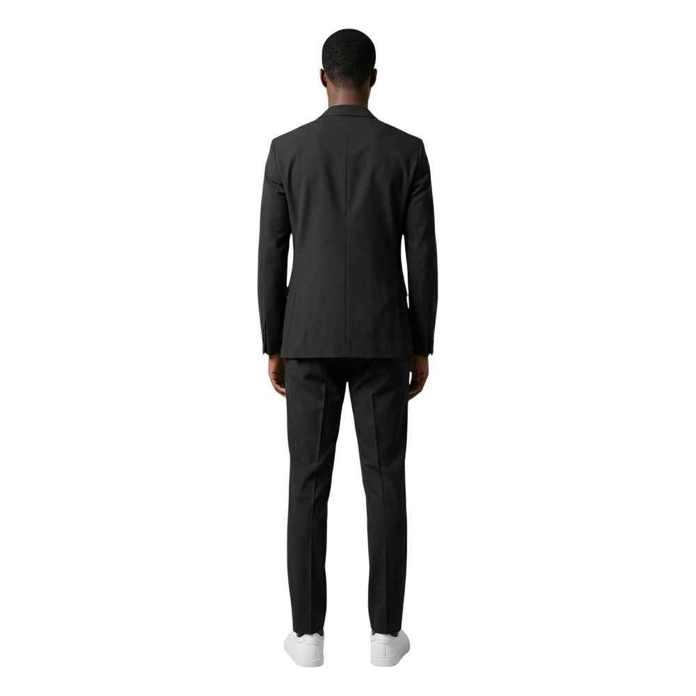 Black Polyester Three-Piece Suit