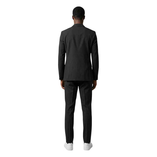 Black Polyester Three-Piece Suit