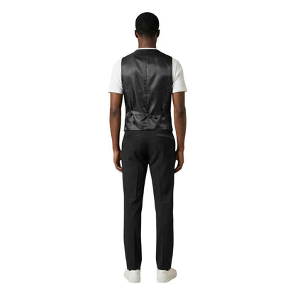 Black Polyester Three-Piece Suit