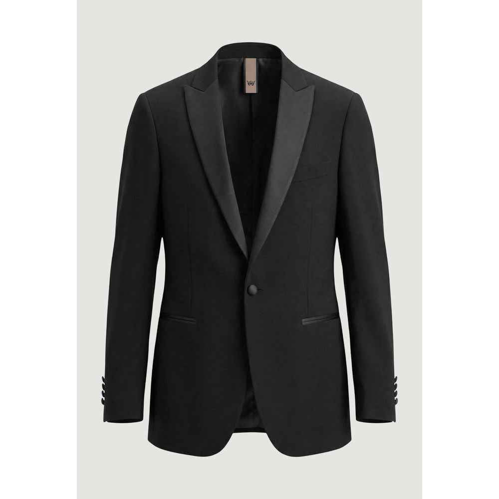 Black Polyester Three-Piece Suit