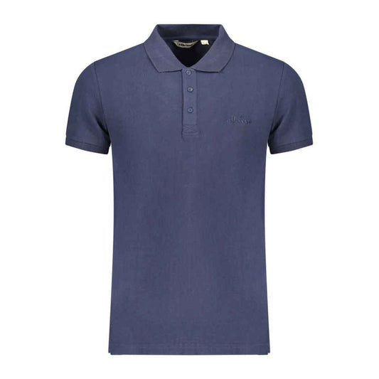 Blue Cotton Men Polo Shirt