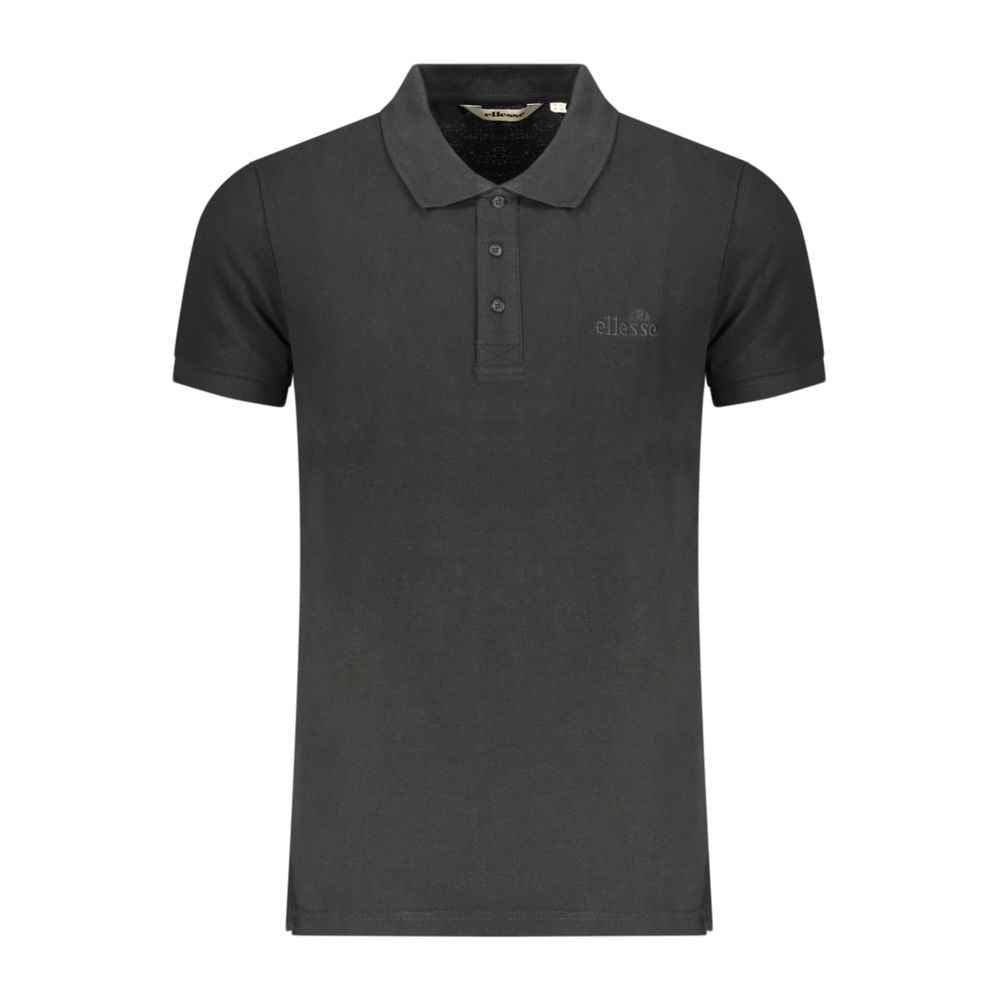 Black Cotton Men Polo Shirt