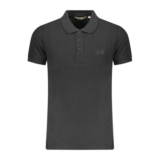 Black Cotton Men Polo Shirt