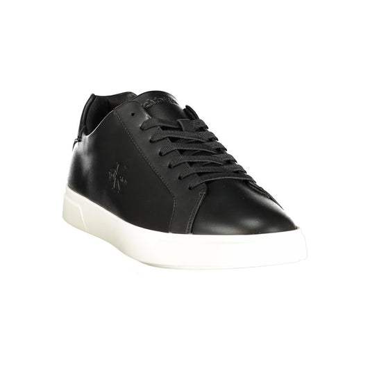 Black Polyurethane Men Sneaker