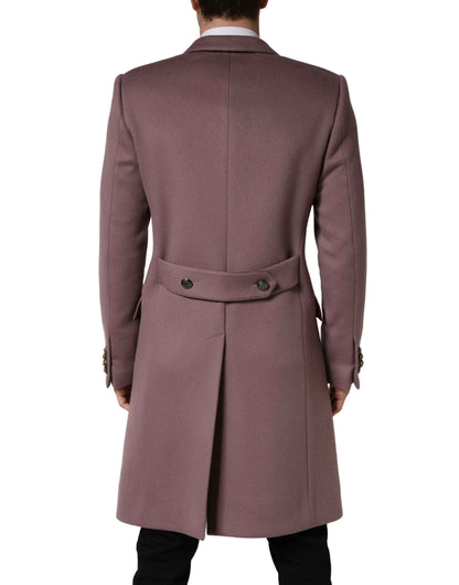 Brown Double Breasted Men Trench Coat Jacket