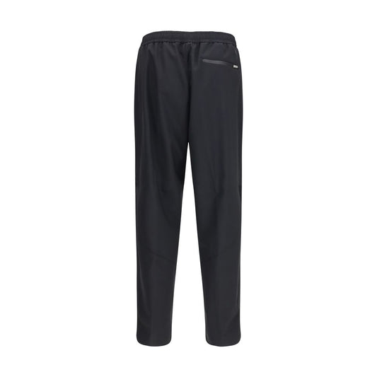 Black Polyester Casual Pants